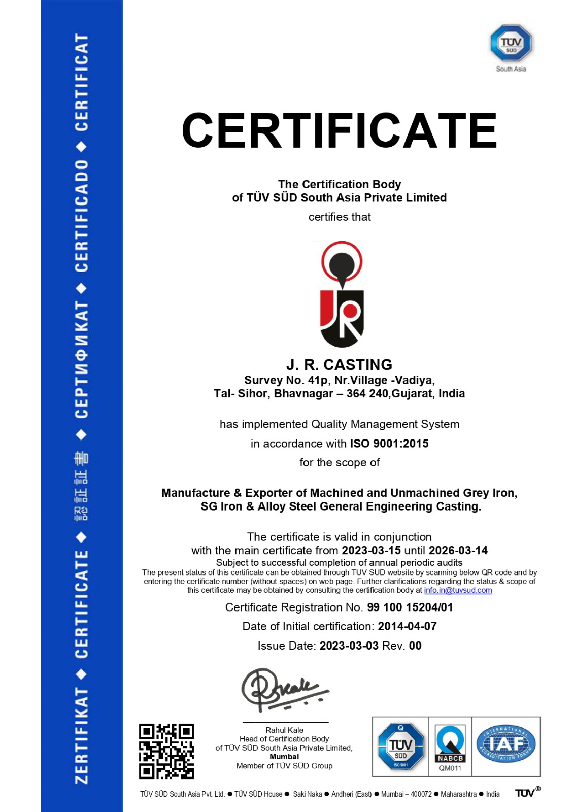 quality-management-system-jr-casting-tuv-sud-certificate